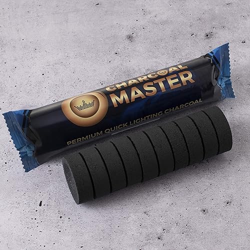 Miniatura 5 de Discos de carbón para incienso, paquete de 10 briquetas de carbón, 1 rollo de 10 tabletas, iluminación rápida, combustión lenta (1.299in)