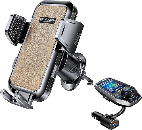 GUANDA TECHNOLOGIES CO., LTD. Transmisor FM Bluetooth en el coche, soporte para teléfono celular para montaje de ventilación de coche