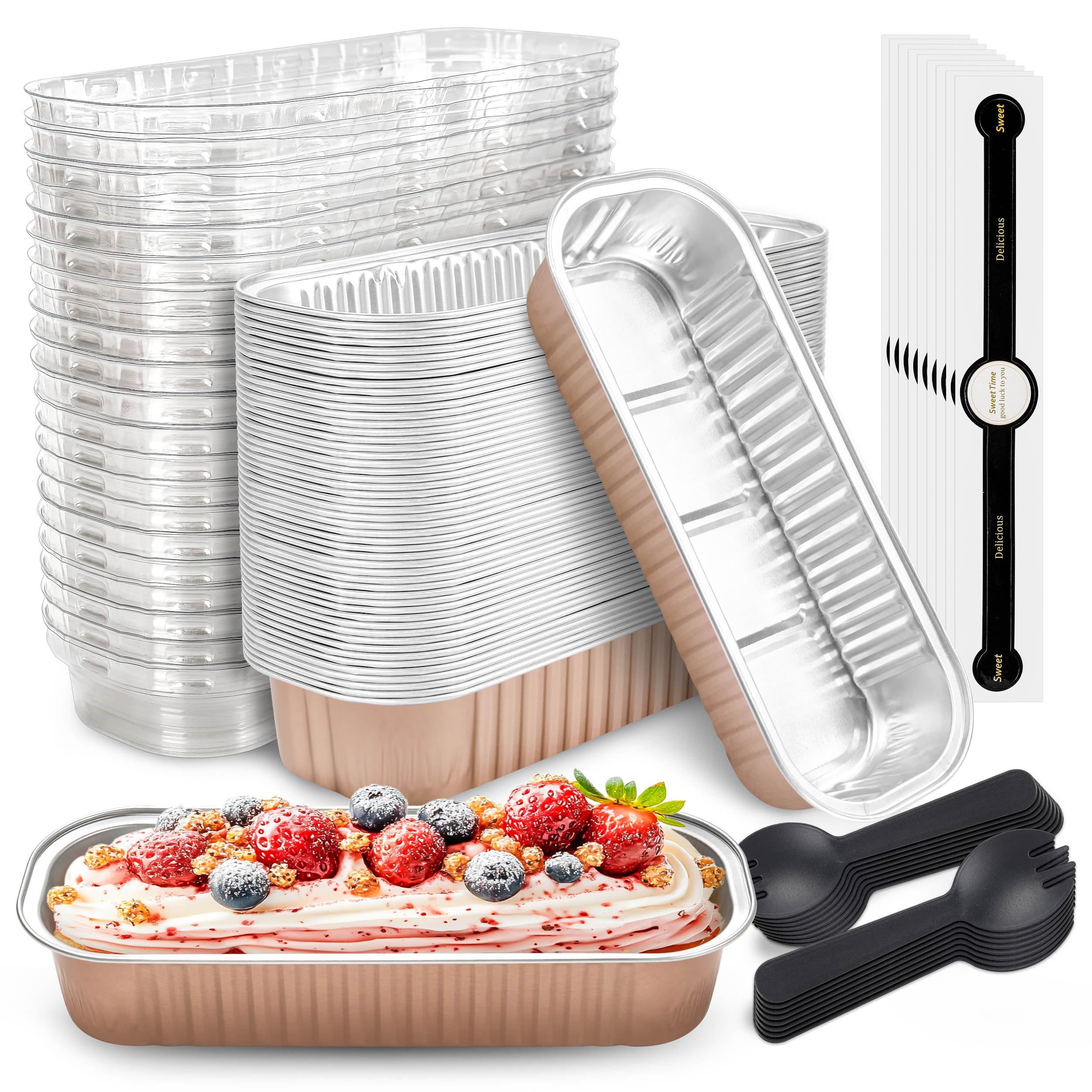 NPLUX Mini Halloween Baking Pans with Lids, 6.8oz 200 Pack for Parties