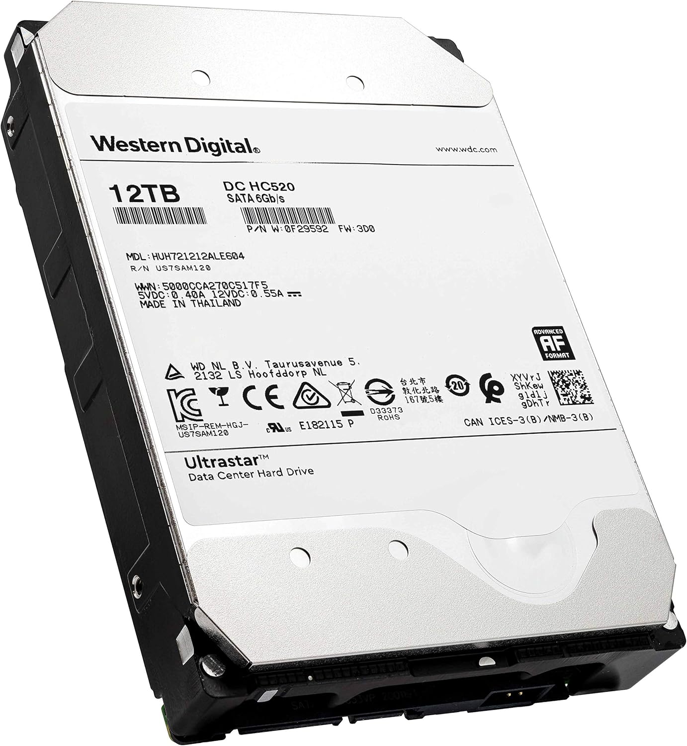 Hоlіdау Dеаlѕ 🛒 HGST WD Ultrastar DC HC520 12TB HDD 7200 RPM SATA 6Gb/s 256MB Cache 3.5-Inch Enterprise Hard Drive | Power-Disable | HUH721212ALE604 0F29592 (Renewed)