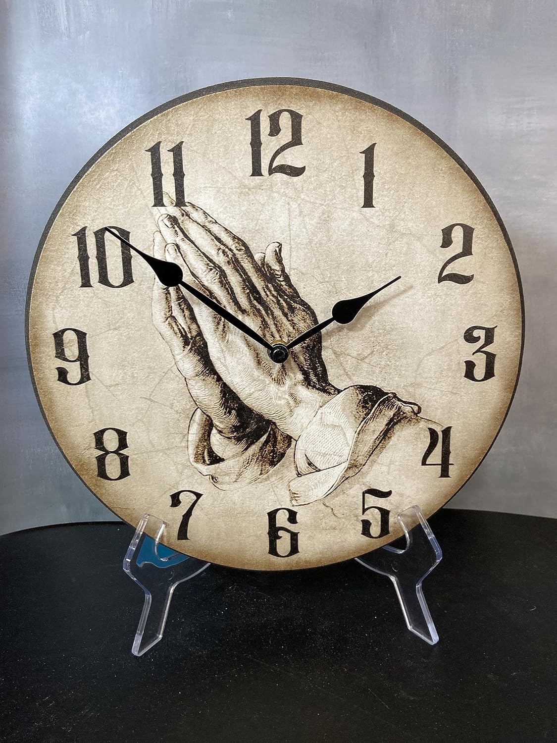 Prayer of Faith Tan Wall Clock | Ultra Quiet Quartz Mechanism | Hand Made in USA Beautiful Crisp Lasting Color | Comes in 8 Sizes | 12-Inch