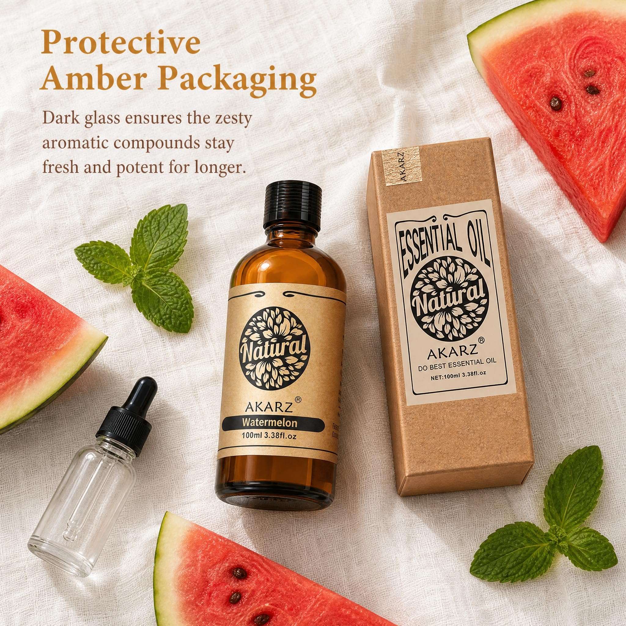 AKARZ 100ml Olejek esencjny z Arbuza - Naturalny olejek aromatyczny do dyfuzorów, lamp aromatycznych i aromatów pomieszczeń