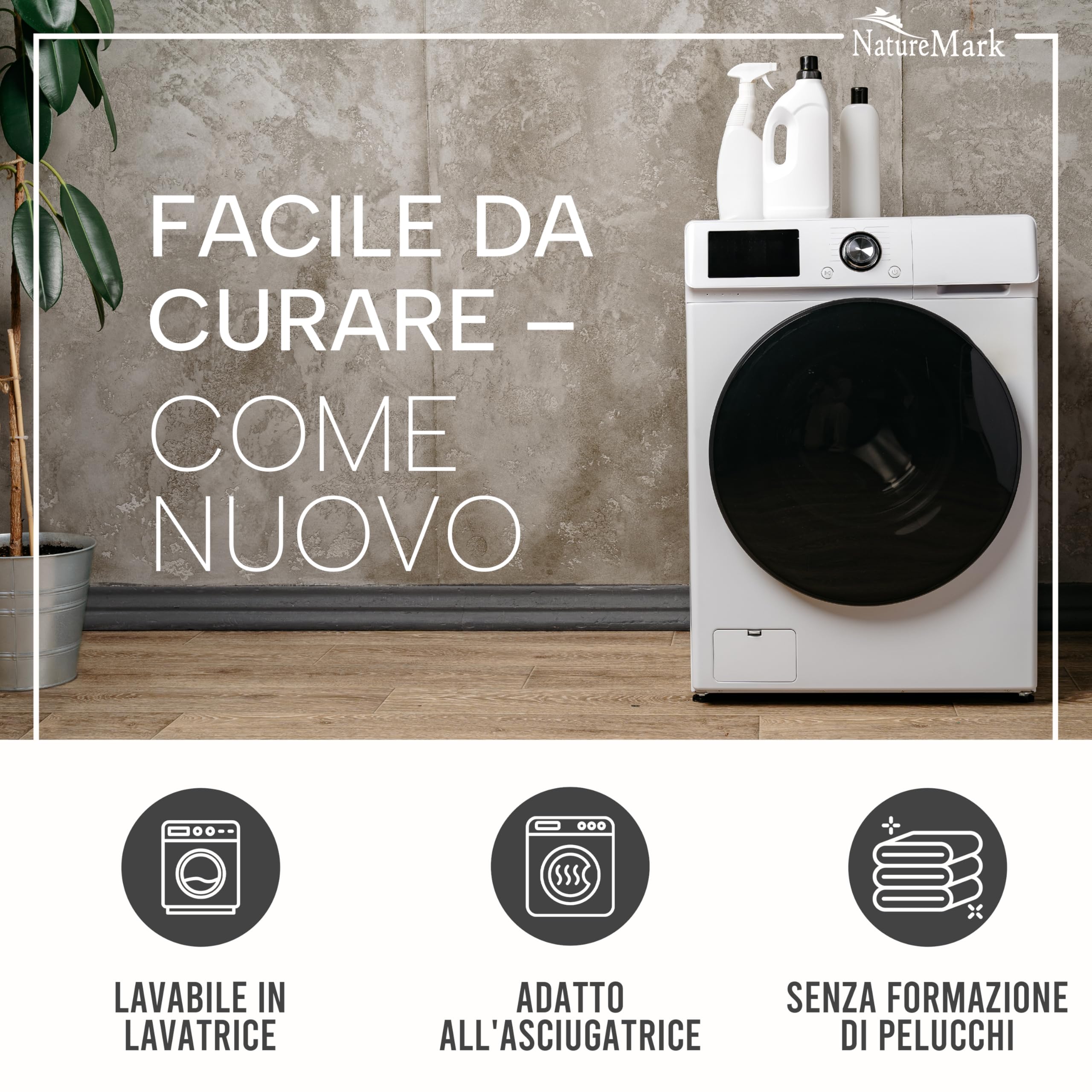 NatureMark Asciugamani Ospite – Confezione da 20 (30x50 cm), 100% Cotone, Certificati OEKO-TEX, Morbidi, Assorbenti e Facili da Lavare – Per Bagno, Ospiti & Spa – Bianco