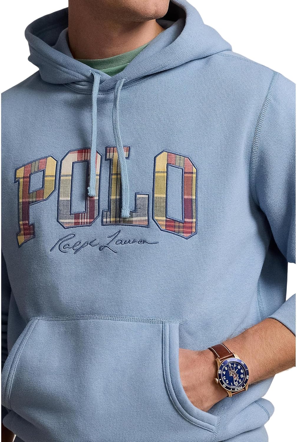 POLO RALPH LAUREN Men's The Rl Fleece Plaid-logo Hoodie