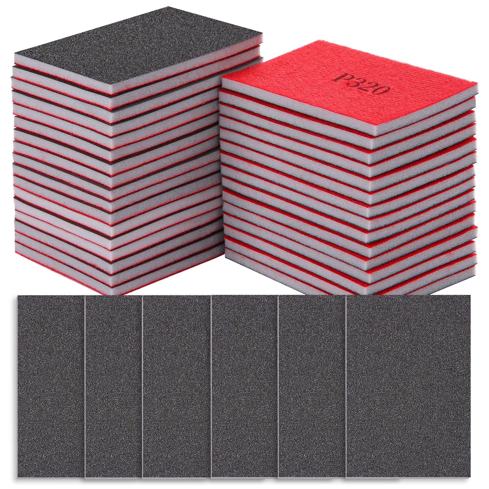 320 Grit Sanding Sponge Set, Sanding Sponges for Wood, Wet Dry Ultra Fine Sandings Pad for Automobile Wood Furniture Metal Drywall Polishing