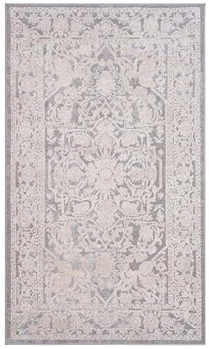 SAFAVIEH Reflection Collection Accent Rug - 2'3' x 3', Light Grey & Cream, Non-Shedding & Easy Cleaning, Ideal for Foy