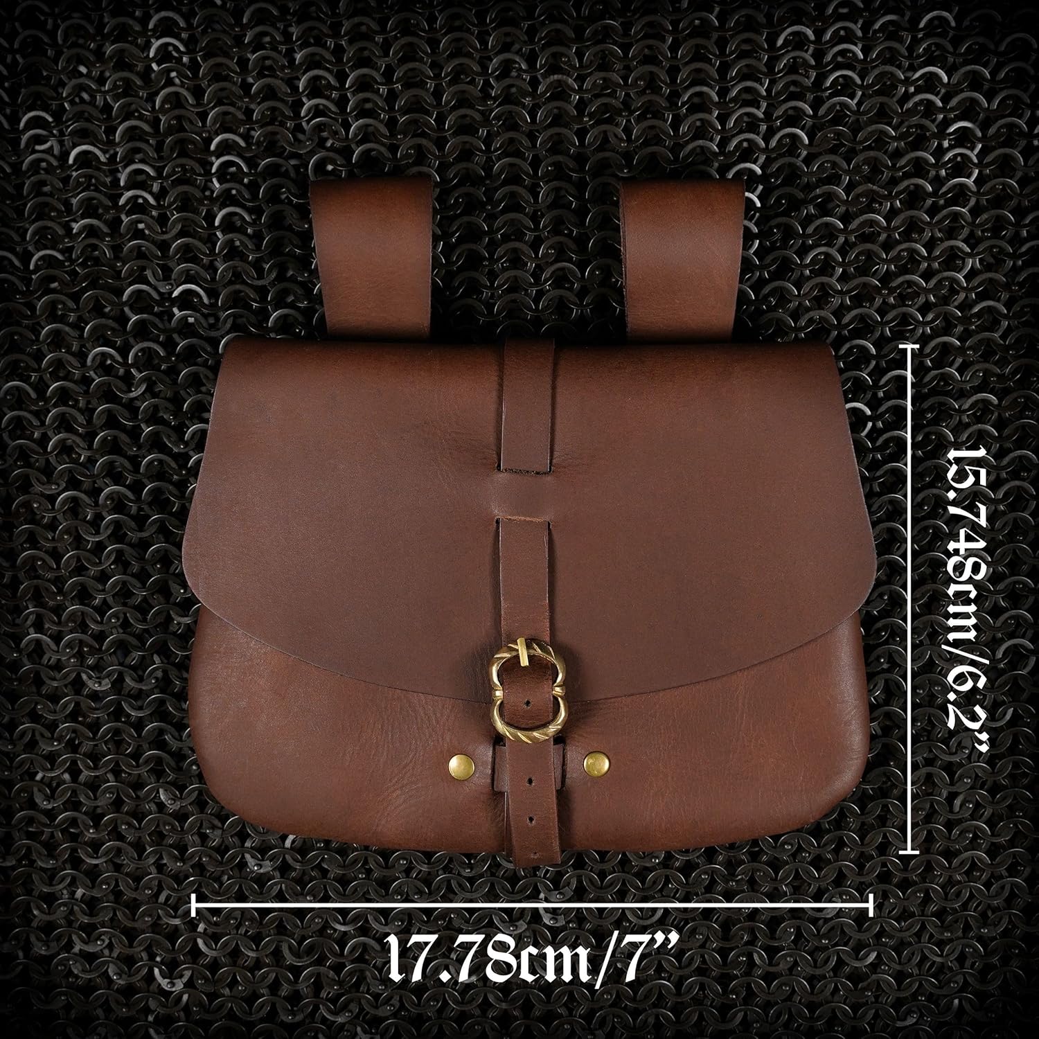 Mythrojan Late Medieval Belt Bag,Leather Belt Pouch for Renaissance Costume, LARP, Ren Faire, Festival & Pirate Accessories, Medieval Waist Belt Coin Purse for Men & Women - Image 3