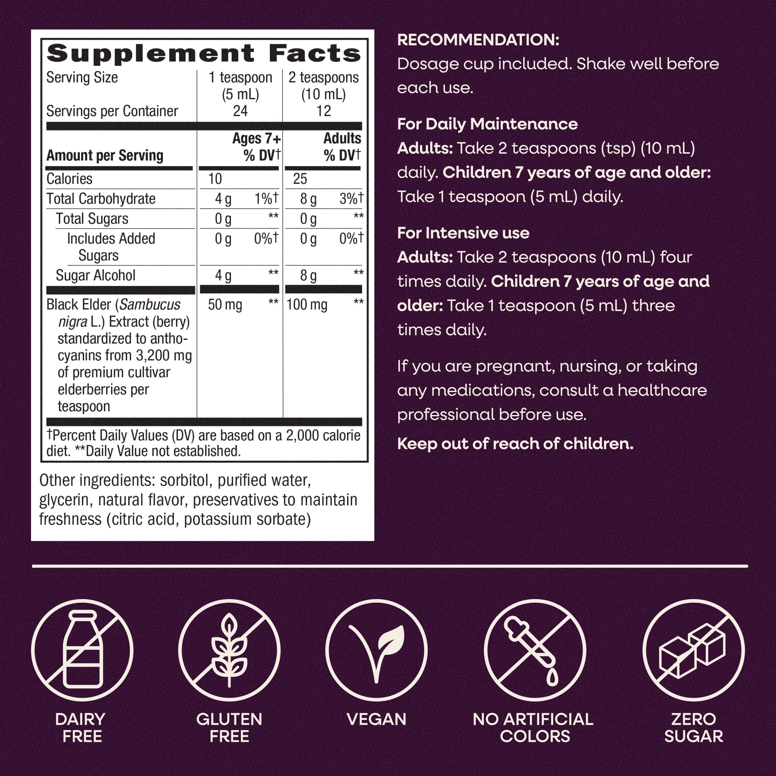 Nature's Way Sambucus Zero Sugar Traditional Elderberry Immune Syrup — Amazon image 8