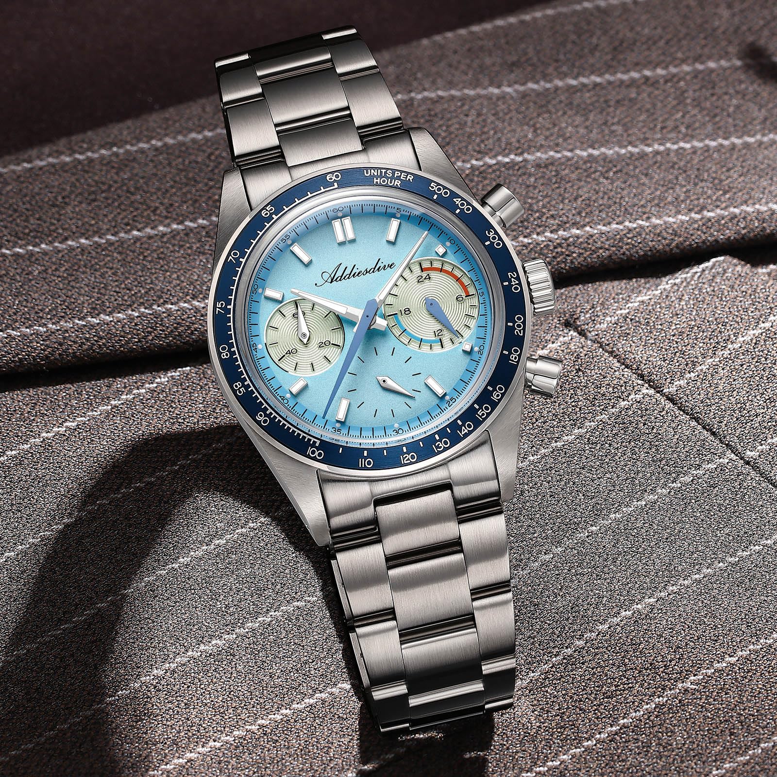 ADDIESDIVE Orologio da uomo con cronografo da corsa VK63 Movimento K1 Bubble Glass 100 M impermeabile BGW9 luminoso in acciaio inossidabile orologio da uomo alla moda
