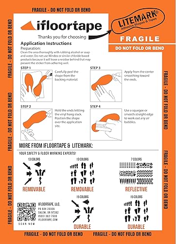 Miniatura 6 de LiteMark Calcomanías adhesivas extraíbles con acabado mate negro de 5.5 pulgadas, ideal para suelos, techos, paredes, portátiles y la mayoría de