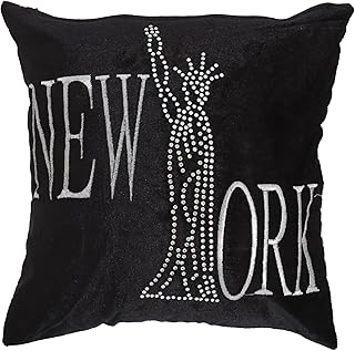 Panache New York Sparkle Design Cushion Cover (Cushion Pad Not Included) (43cm x 43cm (17in x 17in )) (Black)