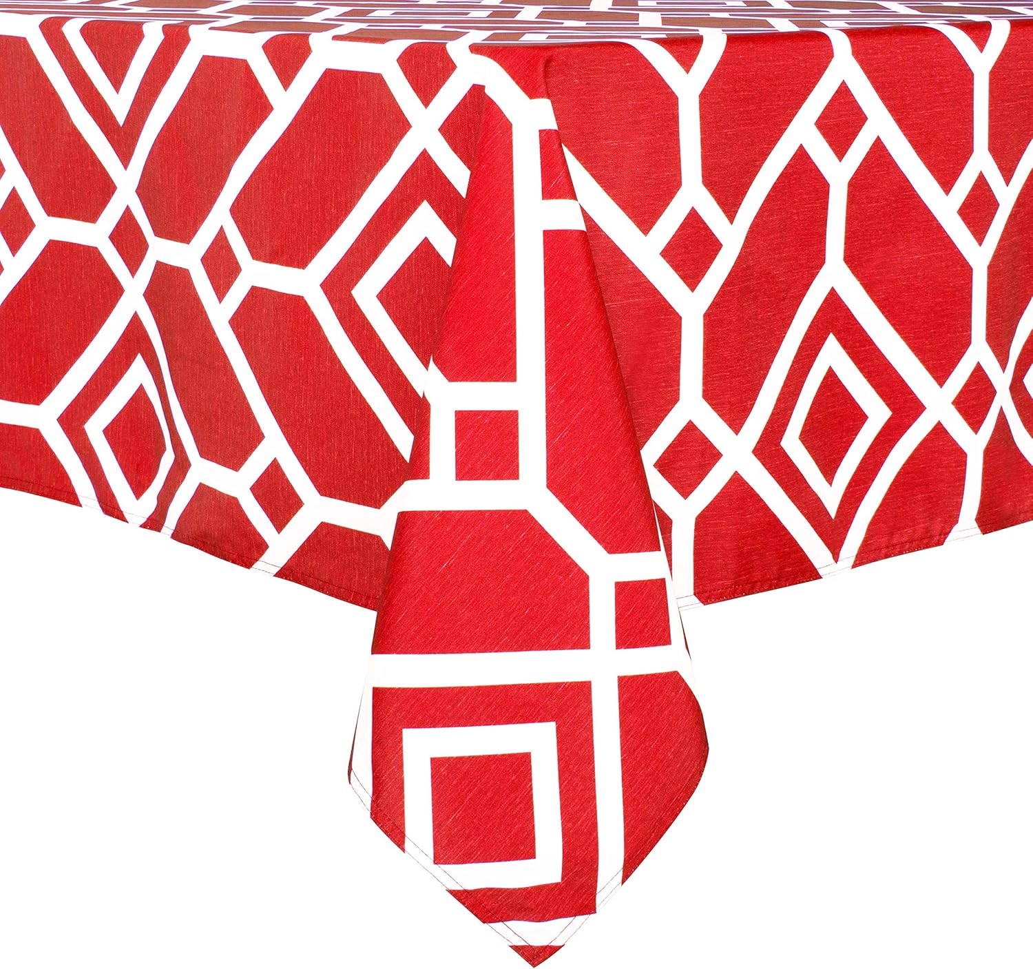 LUSHVIDA Moroccan Rectangle Table Cloth, 54 x 108 Red - Washable Water Resistance Microfiber Tablecloth Decorative Fabric Table Cover for Picnic Banquet Party Kitchen Dining Room, 150 GSM 54 x 108 inch Red