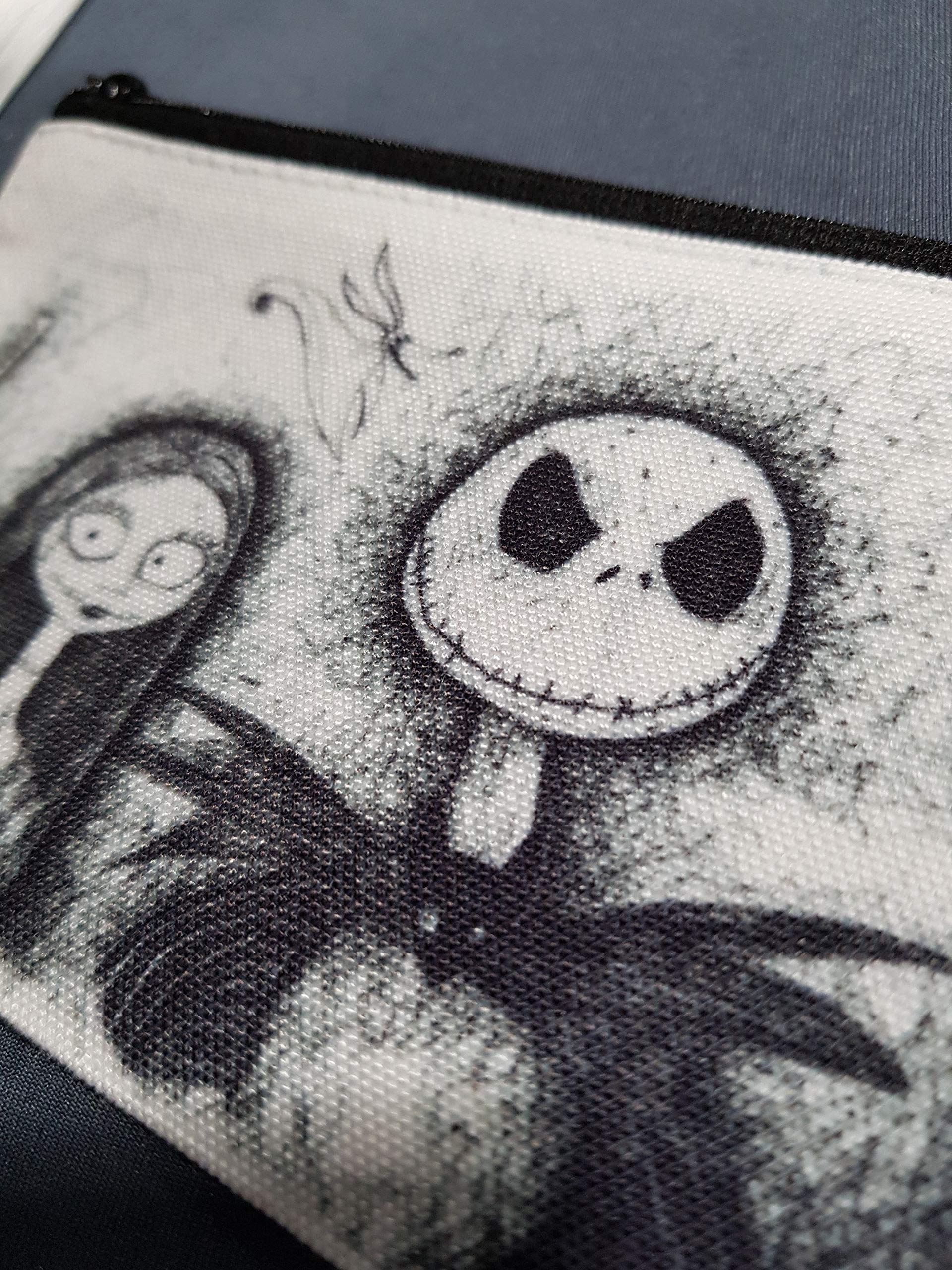 Nightmare Before Christmas Pencil Case or make up bag from hand draw artwork, Off white and black, Medium - Image 4