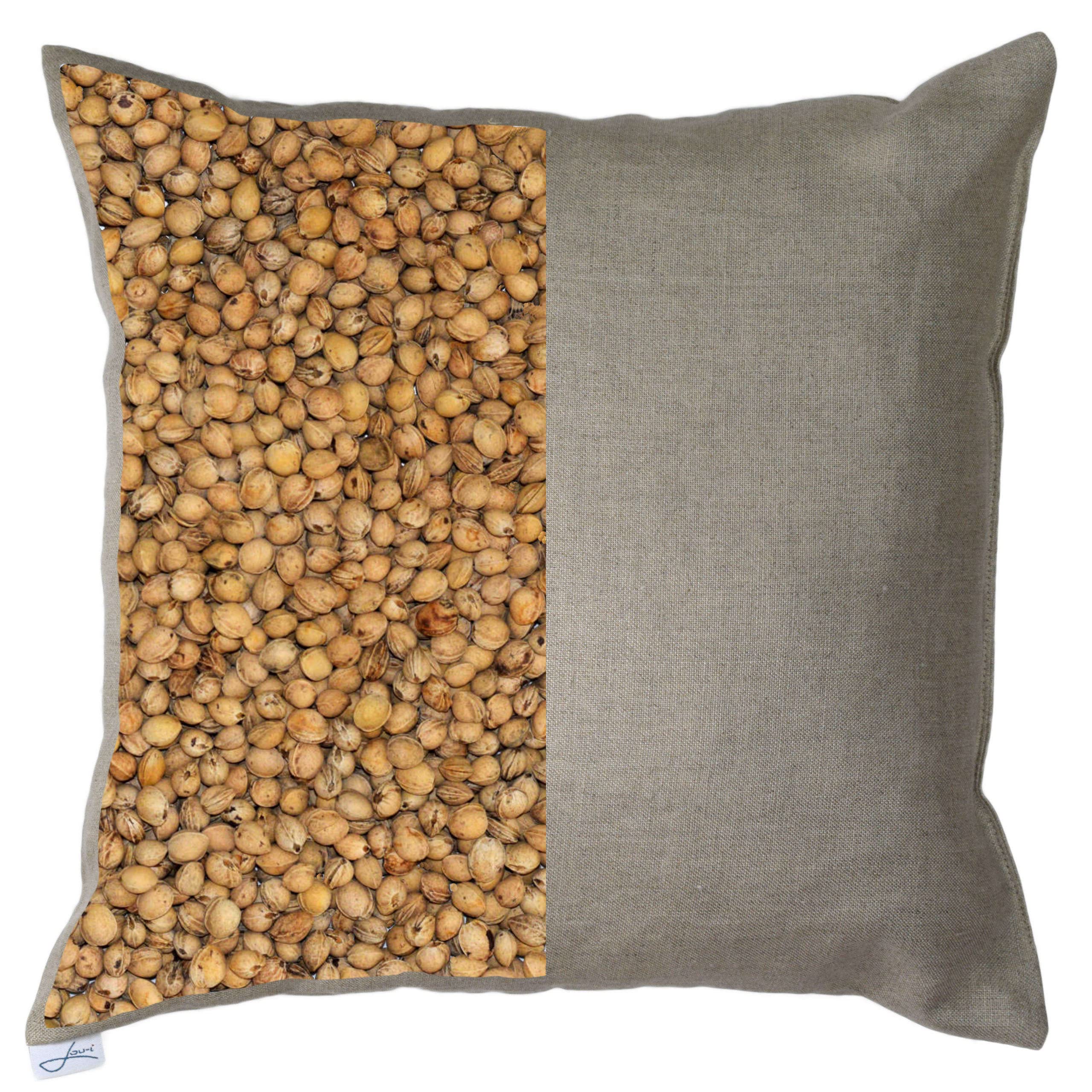 Kirschkernkissen bio handgefertigt in Deutschland - Wärme- & Kältebehandlung - Massagetherapie - Körnerkissen (30x30 cm, Leinen Natur)