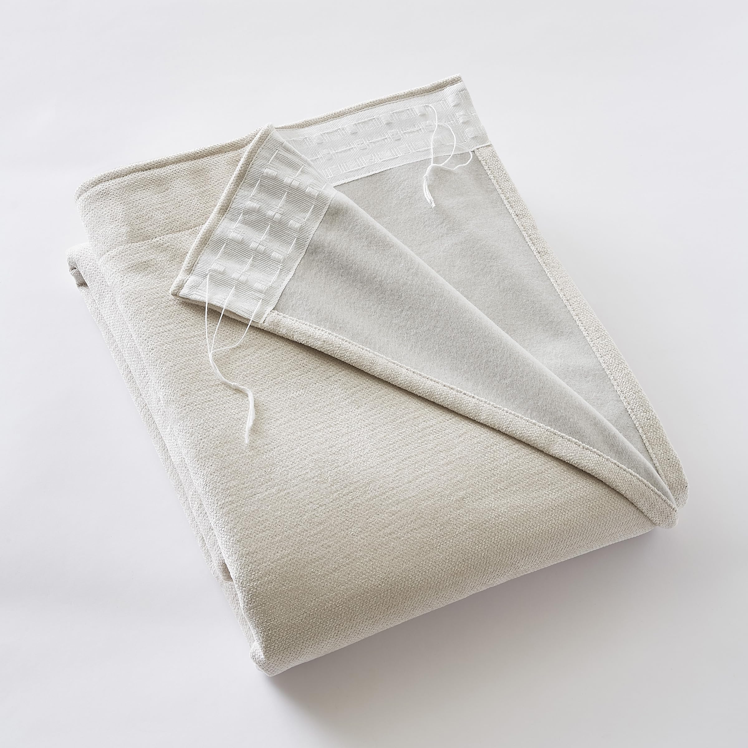 Lot de 2 Rideaux occultant phonique et Thermique doublé Polaire Galon fronceur Bjorn 100% Opaque Le Fil d'Ariane (Pampa)