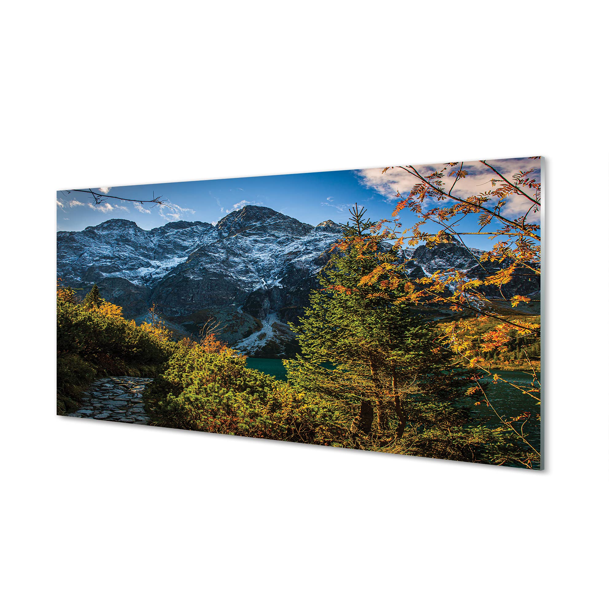 Dosseret mural en verre trempé Tulup 120x60 cm décor haut de gamme Mountain Lake