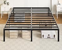 Allewie Queen 14 Inch Metal Platform Bed Frame with Underbed Storage, No Box Spring Needed, Easy Assembly - Black