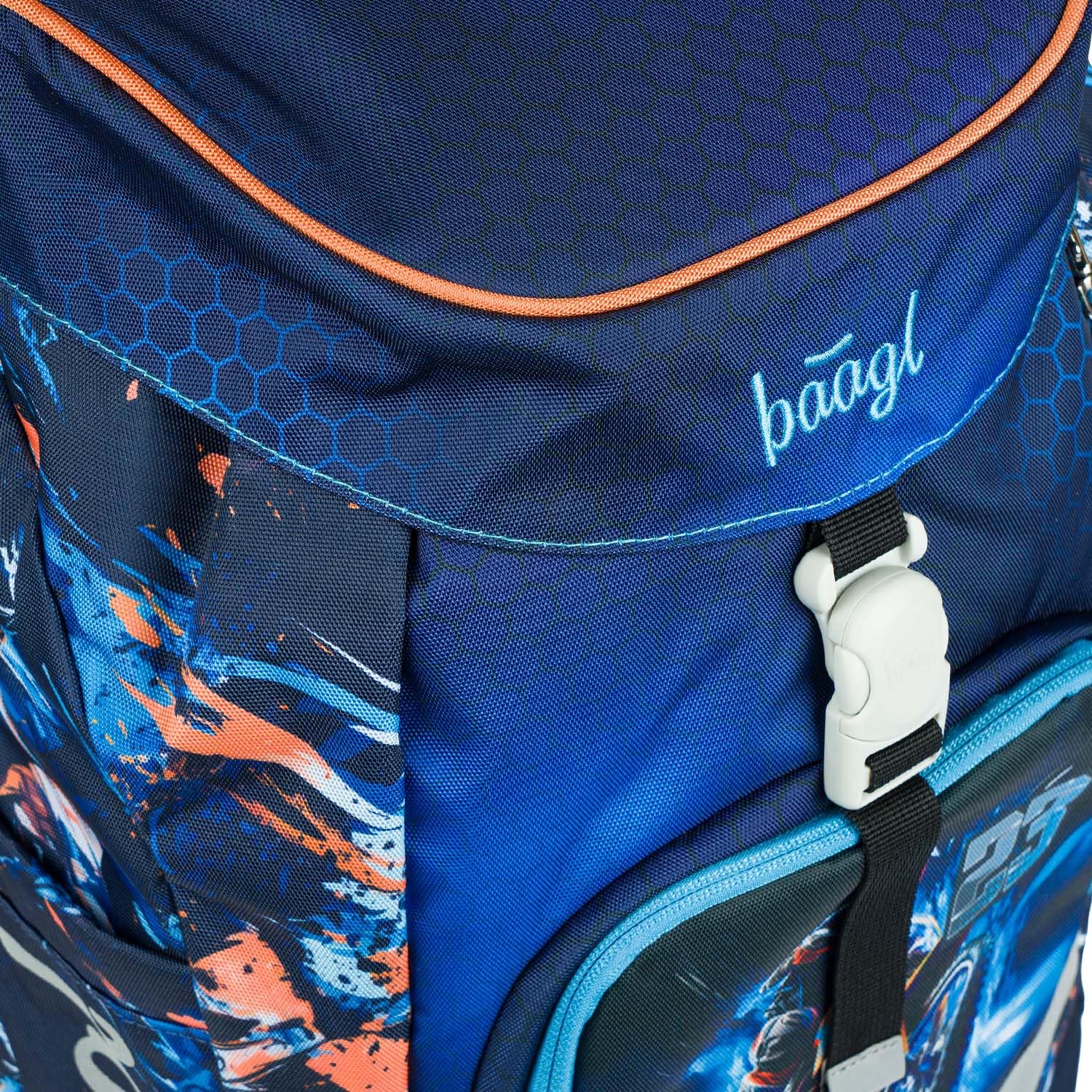 Baagl Schulranzen für 1. Klasse Jungen, Airy Schulrucksack, Ultraleicht Schule Tasche Kinder, Schultasche, Grundschule Ranzen (Motorrad)