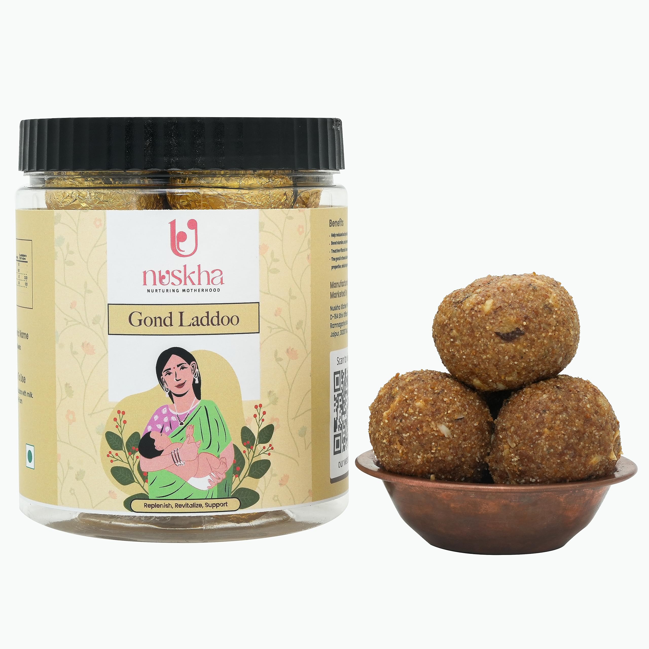 Gond Laddu from Nuskha | Post Pregnancy Gond Laddu | Gond laddoo | After delivery laddu| Jaape ke Laddu | Made with premium ingredients | No added preservatives | Rich in carbohydrates & proteins | Fresh Products | Indian Mithai | Pure Desi Ghee | Go (B09XVJ6DN7) Amazon Price History, Amazon Price Tracker