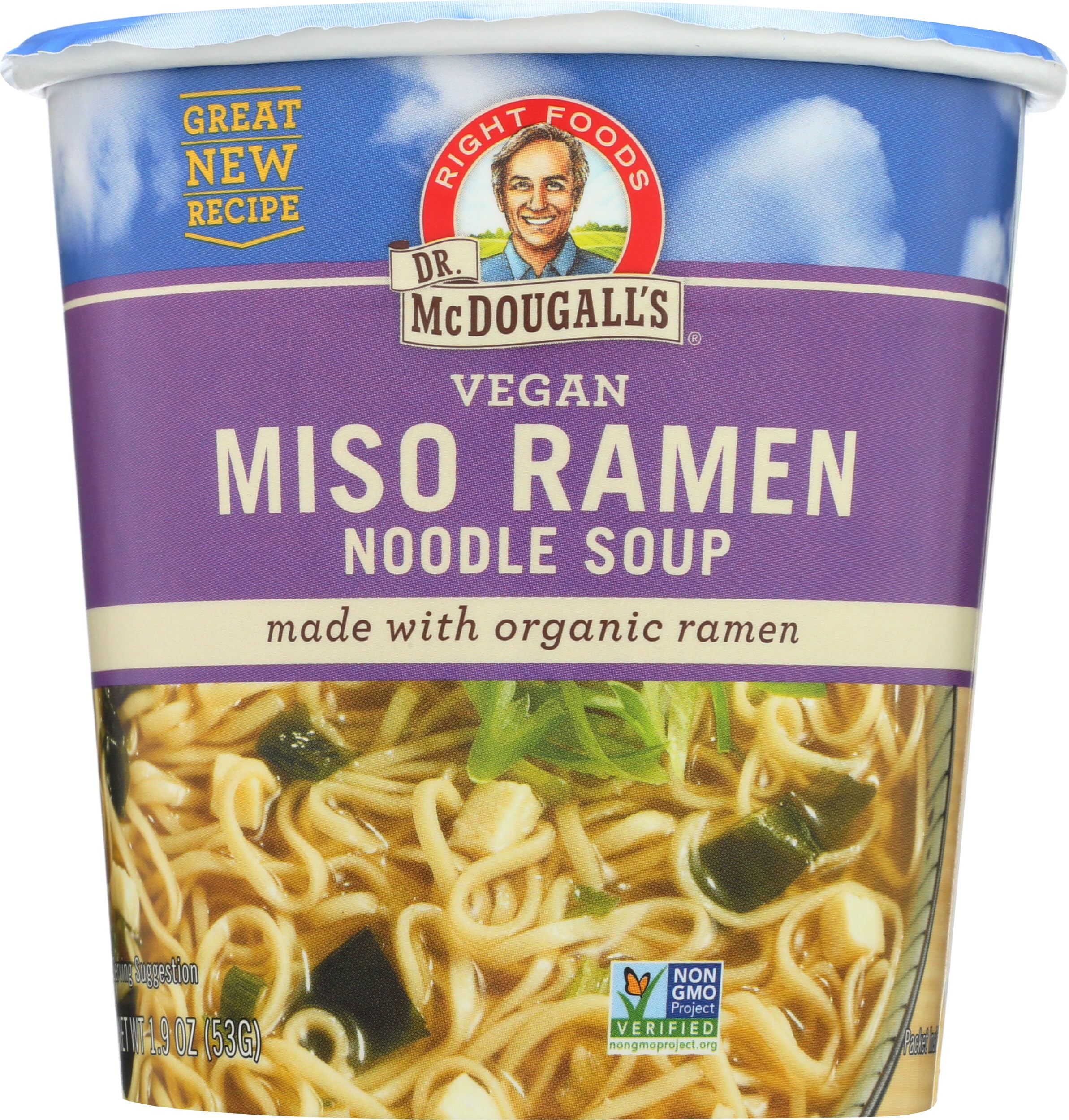 Dr. McDougall's Organic Miso Big Soup Cup, Garlic Ginger with Noodles