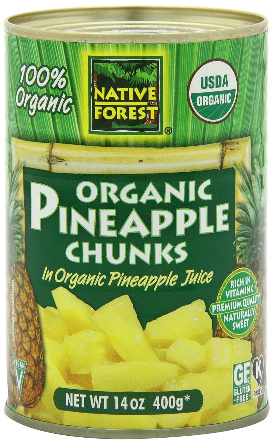 Native Forest Pineapple Organic Chunks, 14-Ounce (Pack of 6)