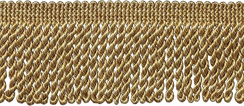 Miniatura 26 de Borde de flecos de lingote de 2 1/2 pulgadas (estilo # EF25) rosa polvoriento #K13 (rosa claro) paquete de 5 yardas (15 pies/14.8 ft)