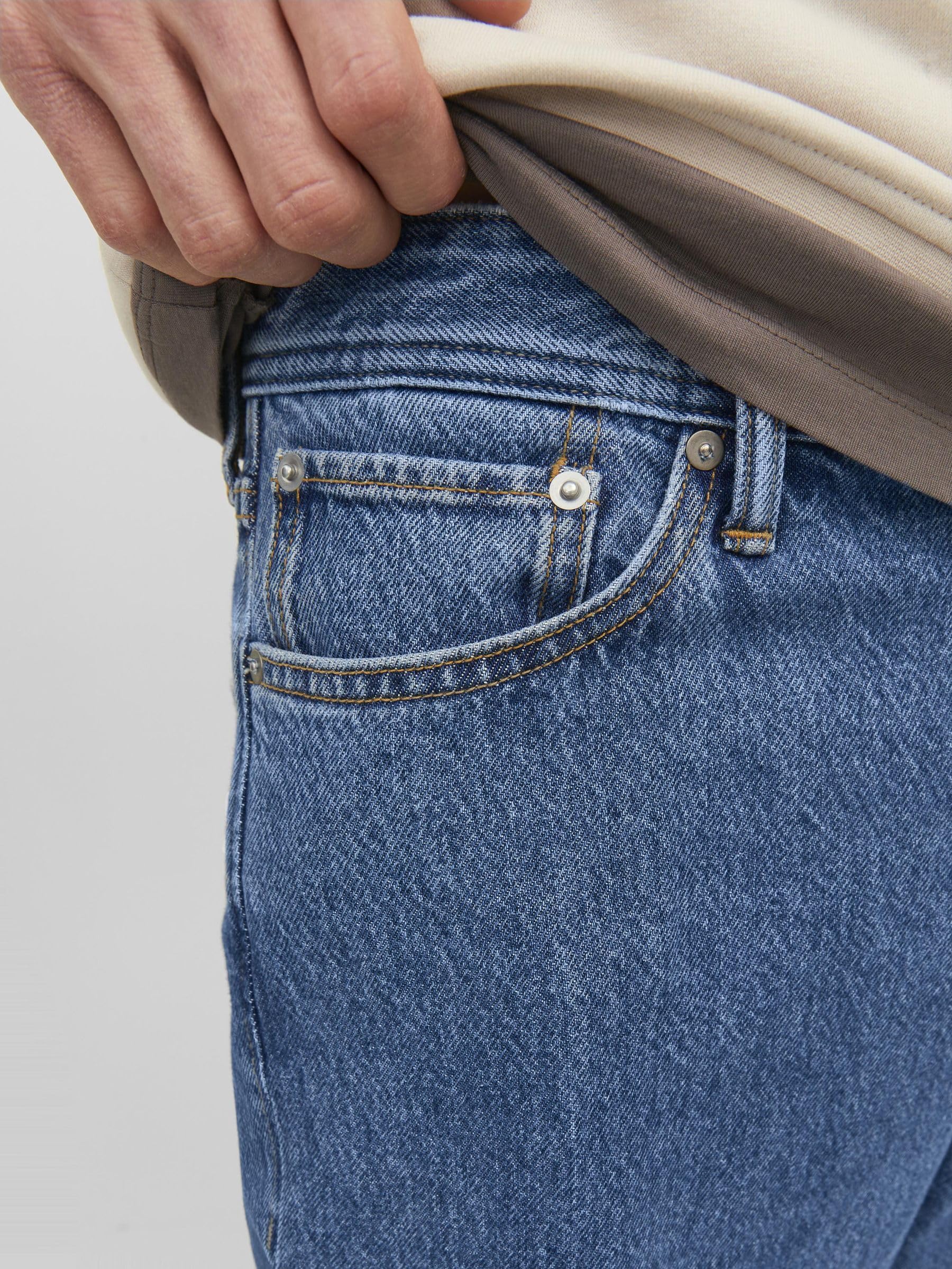 JACK & JONES JJIALEX Jjoriginal SBD 304 Noos Uomo Jeans Blu 100% Cotone Relaxed