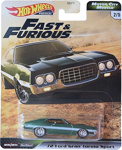 Hot Wheels '72 Ford Gran Torino Sport, Verde Fast & Furious Motor City Muscle 25