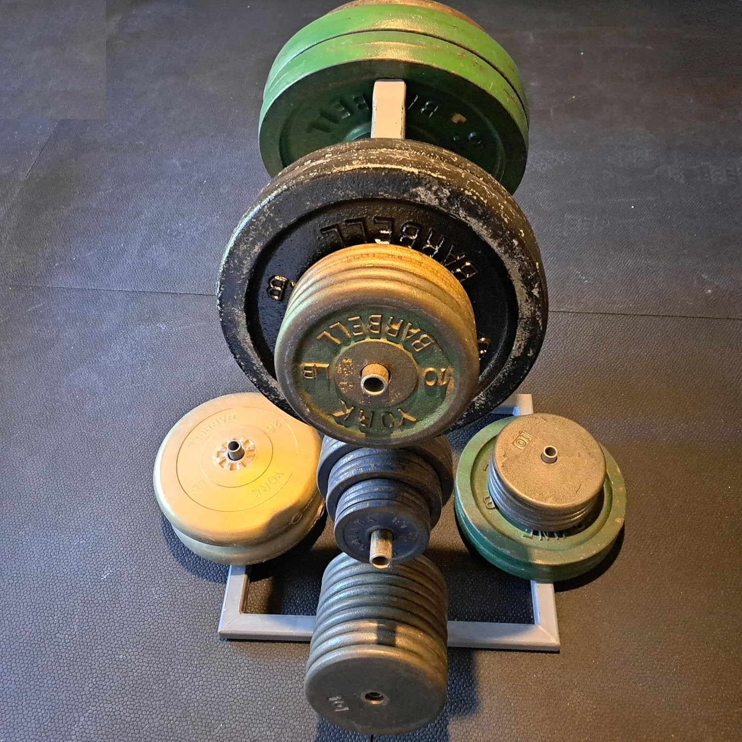 Cambered Squat Bar by Force of Habit- Standard 1" 35 lbs 14" Offset 61" Length Rated 500 lbs 600 lbs Capacity 1" Diameter Weight Plates Provides Relief from Shoulder Pain Black