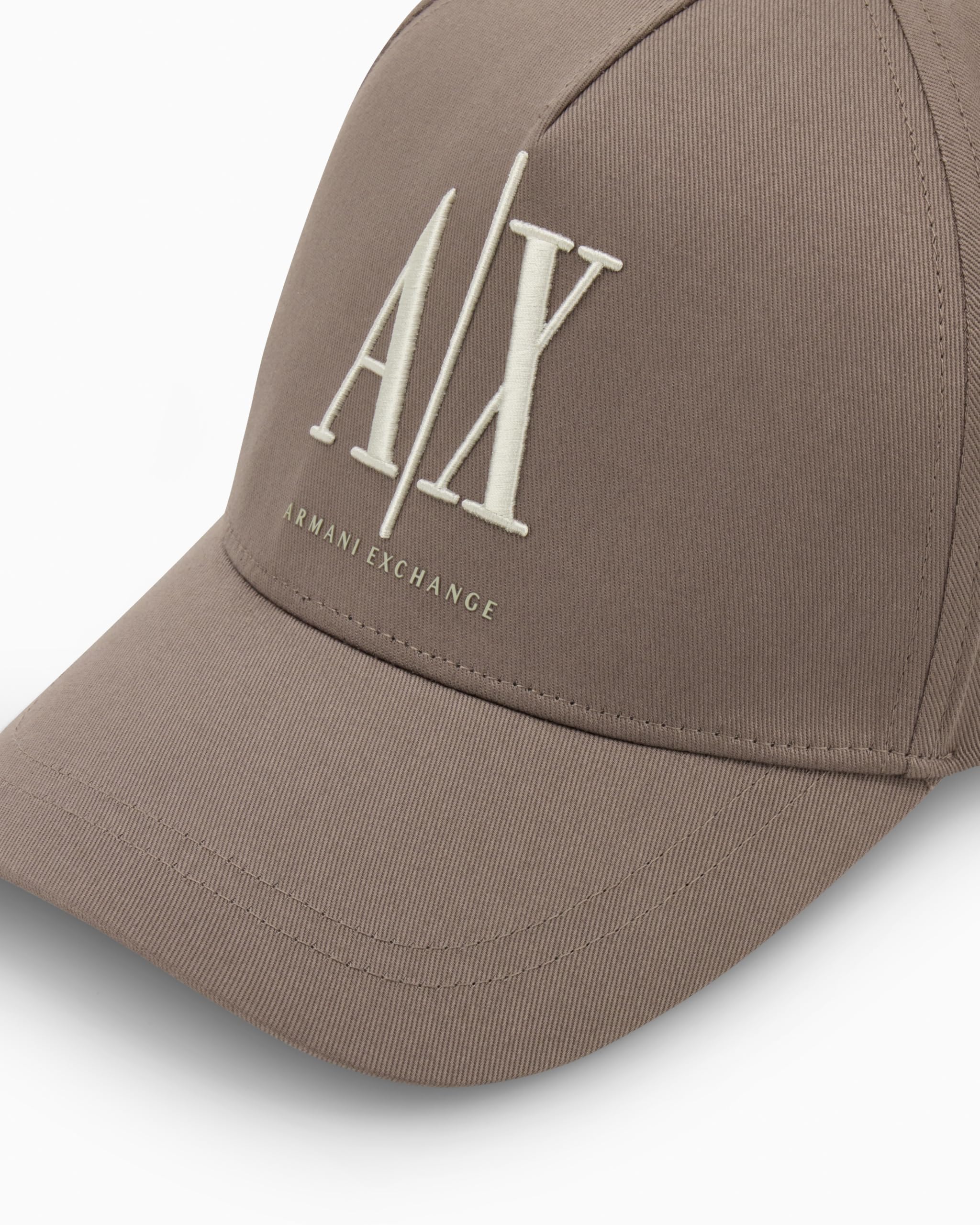 Armani Exchange Icon Logo Hat Cappellino da Baseball, Legno, Taglia Unica Uomo