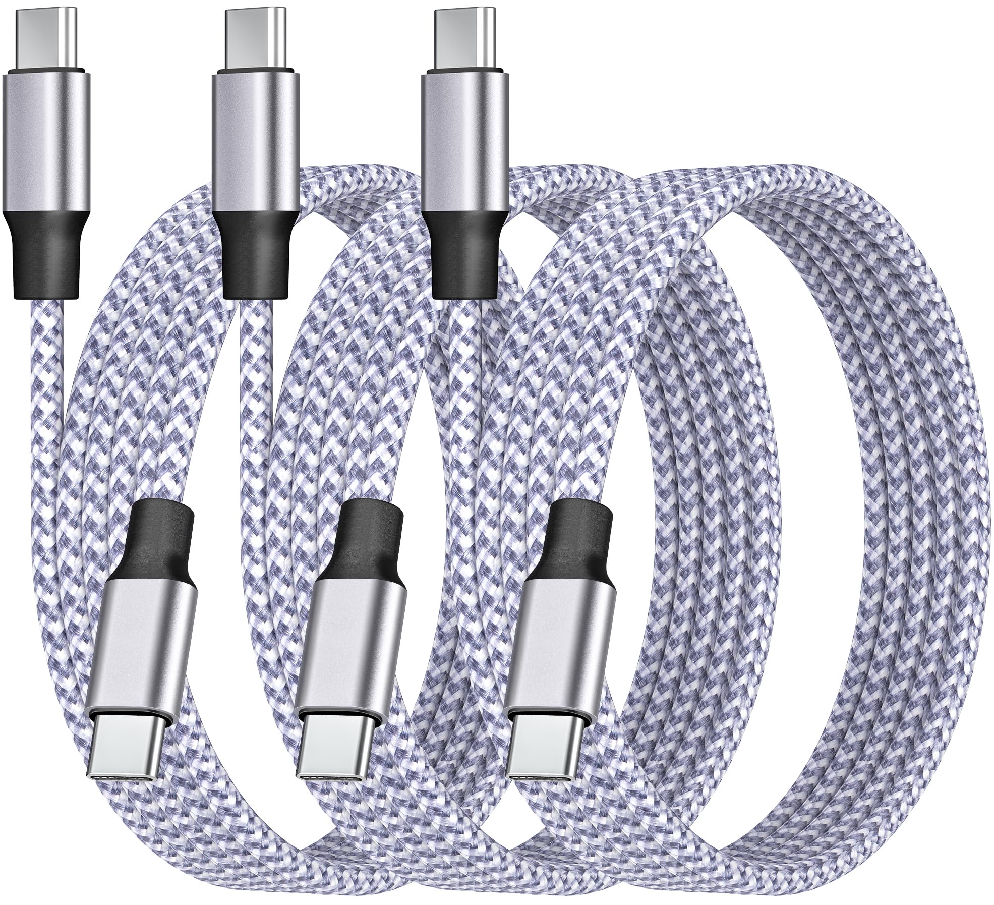 [Apple MFi Certified] Car Carplay Cable for iPhone 17, Rombica 3Pack 6FT 100W USB C to USB C Charger Cable 5A Fast Charging Type C Braided Cord for