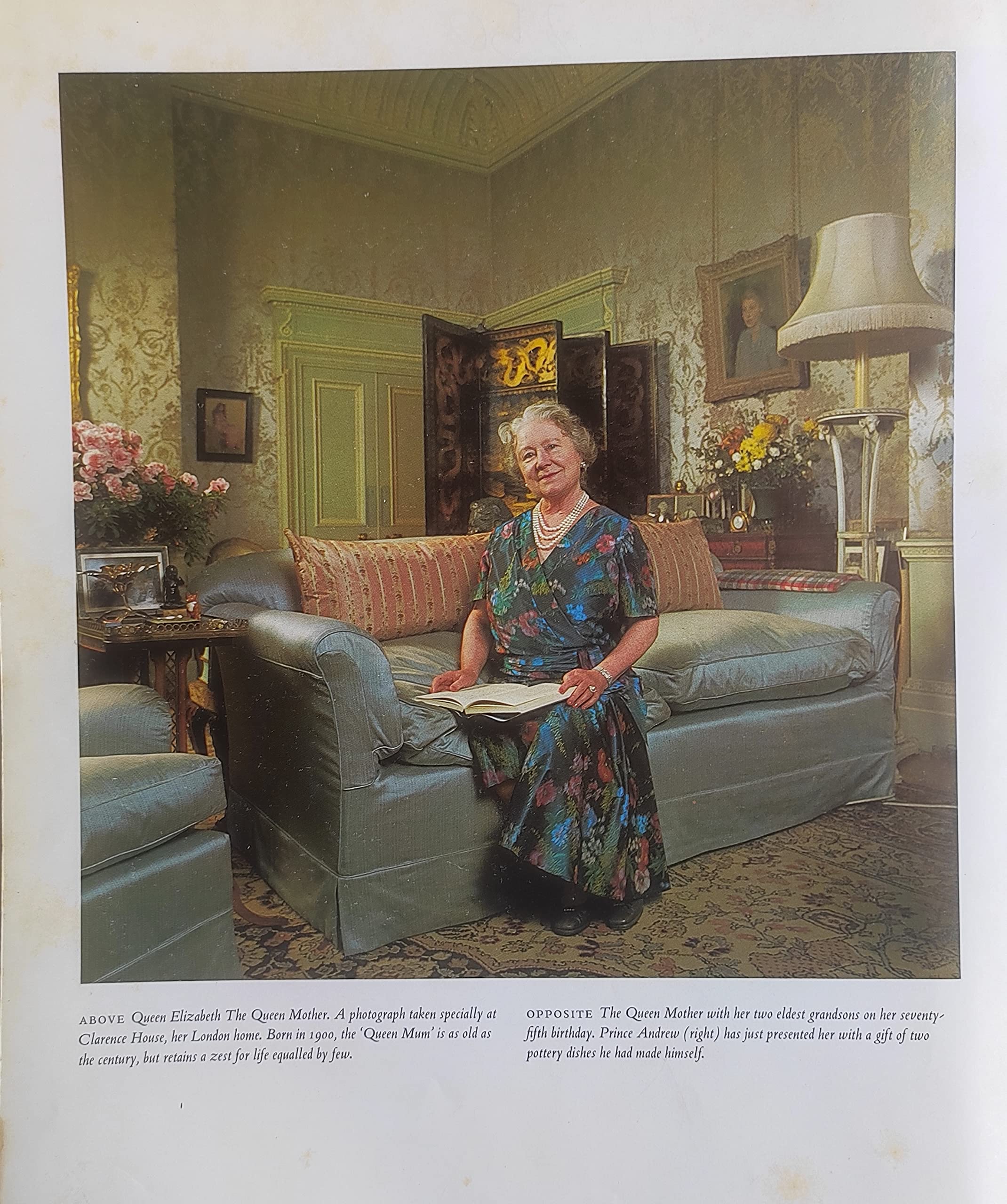 The Sangrah - Above Queen Elizabeth The Queen Mother A photograph taken specially at Clarence House Photograph with Glass Synthetic Frame(30*22 CM)