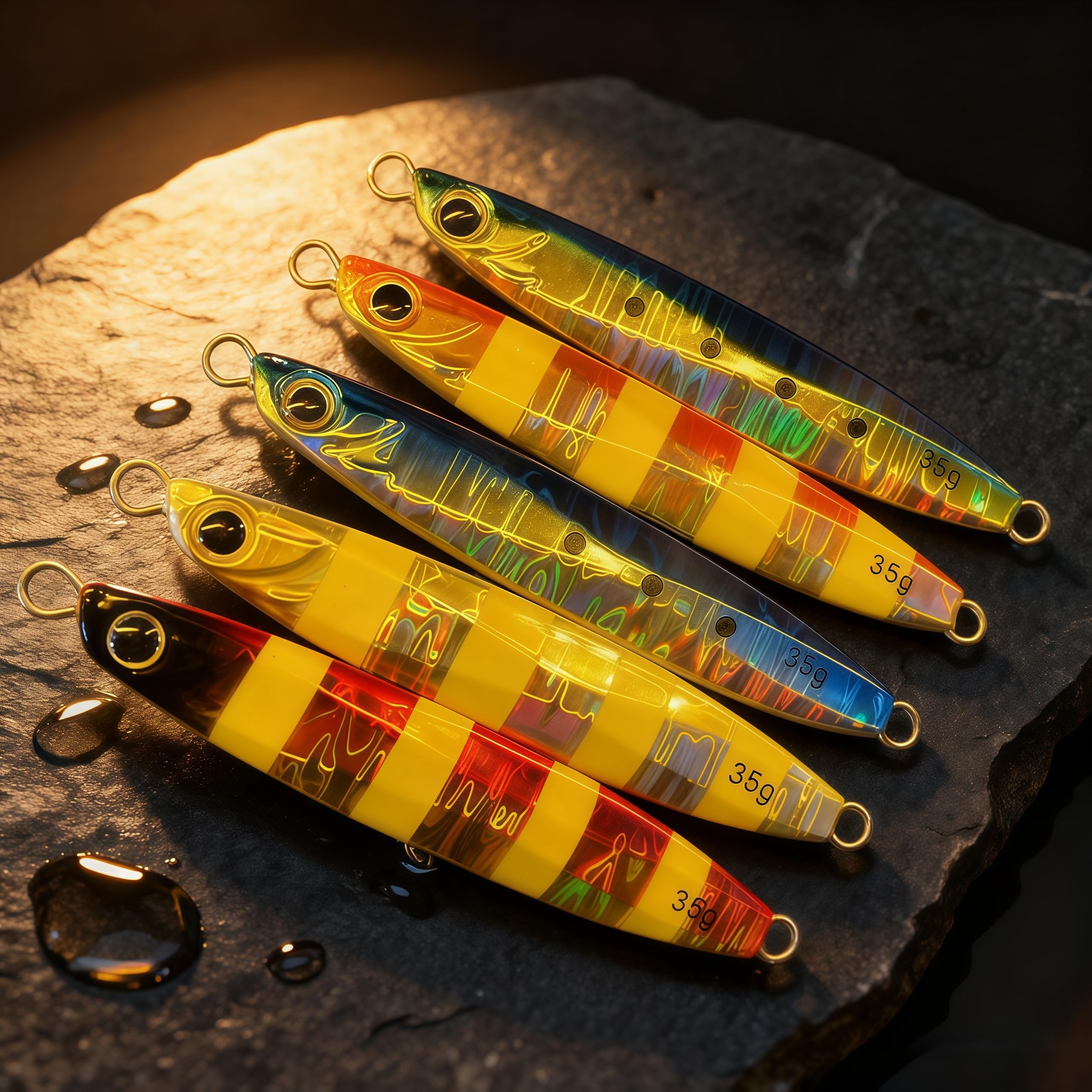 Leicht zu fangende Angelvorrichtungen, Salzwasser-Laserköder, Jigs vertikaler Jigg-Löffel, Köder für Bootsangeln, mit Drillingshaken und doppeltem Hilfshaken, ideal für Thunfisch, Zackenbarsch, Lachs