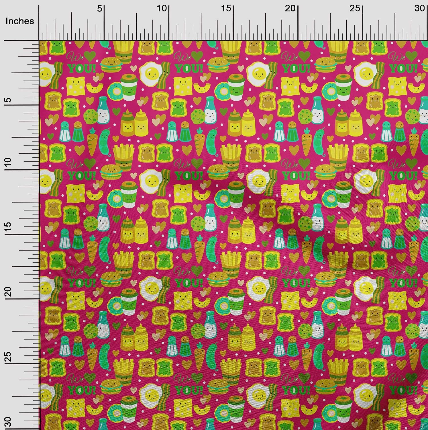 oneOone Silk Tabby Fuschia Pink Fabric Breakfast Craft Projects Decor Fabric Printed By The Yard 42 Inch Wide