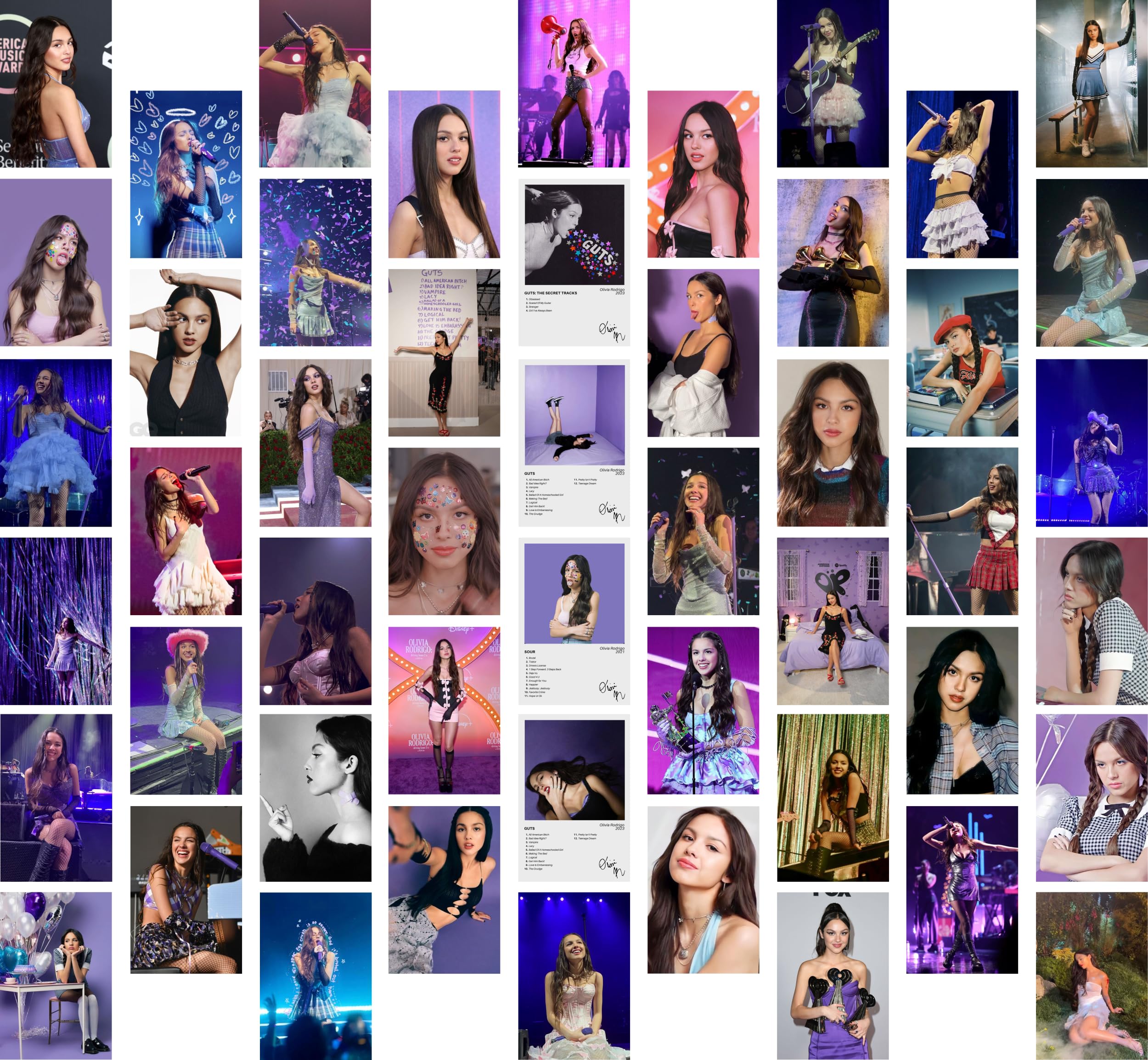 ZAGLY 50 PCS Olivia Rodrigo Aesthetic Wall Collage Kit - 4x6 inch - Olivia Rodrigo Poster, Music Album Cover Wall Art Decor for Teen Girls Boys, Dorm Posters Aesthetic Bedroom Things for Merch Gifts