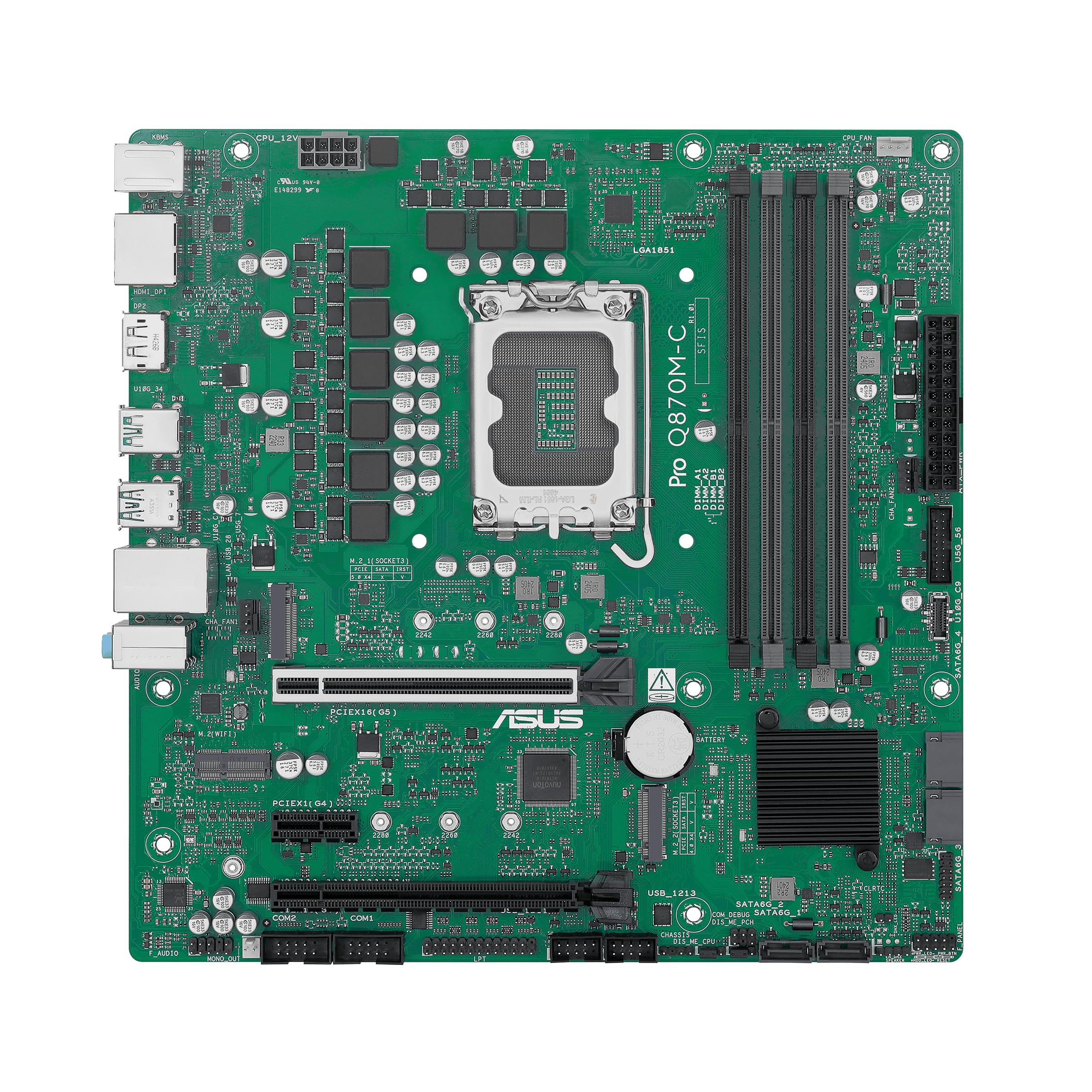 ASUS PRO Q870M-C-CSM Business płyta główna gniazdo Intel LGA 1851 (Micro-ATX, Intel VPro, pamięć DDR5, PCIe 5.0, Q-LED Core, ASUS Control Center Express, SafeSlot)
