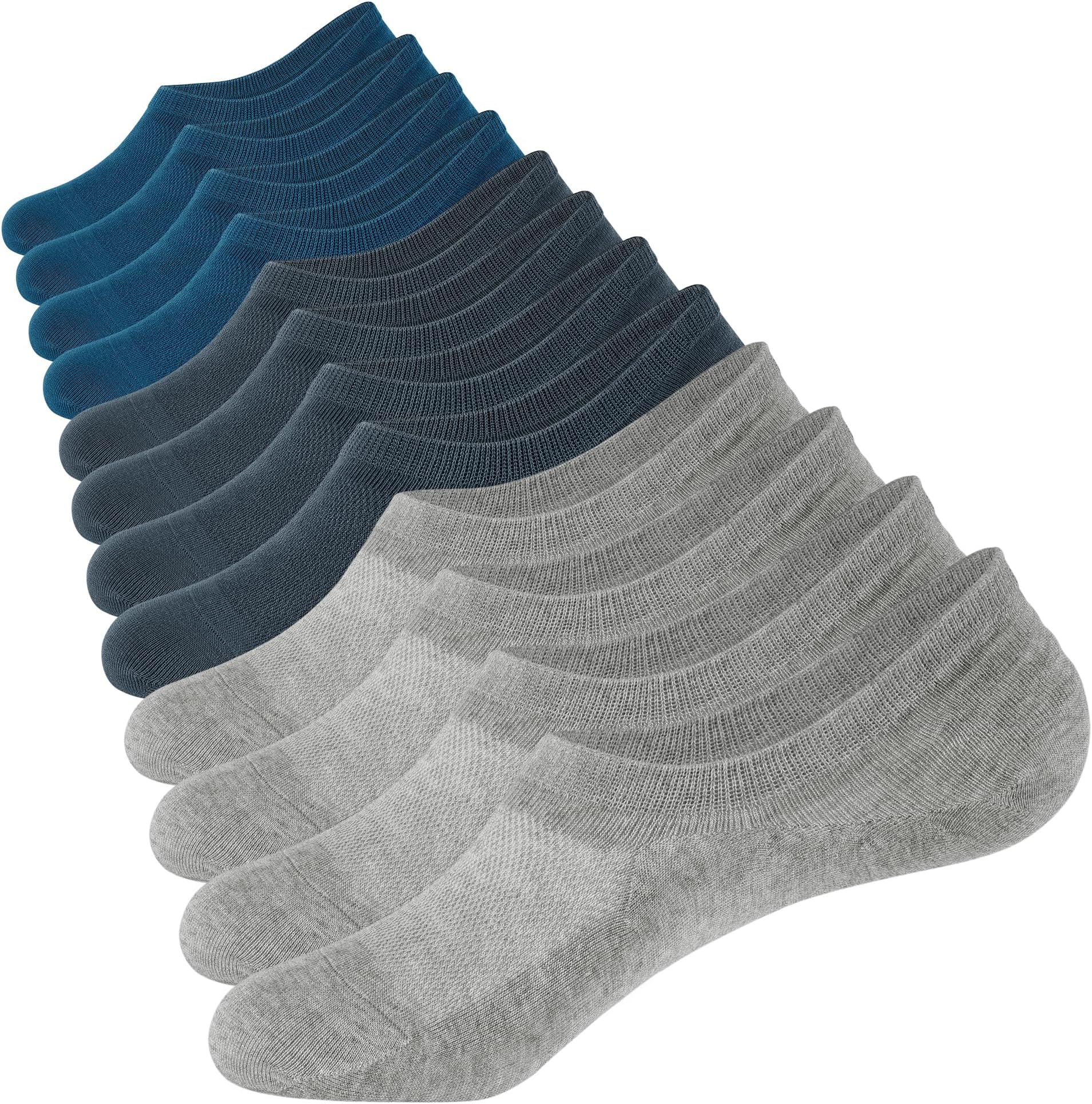 CLOSEMATE Trainer Invisible Ankle No Show Socks for Men Women Ladies 6 Pairs Low Cut Casual Cotton Liner Socks with Non-Slip Silicone Stripes
