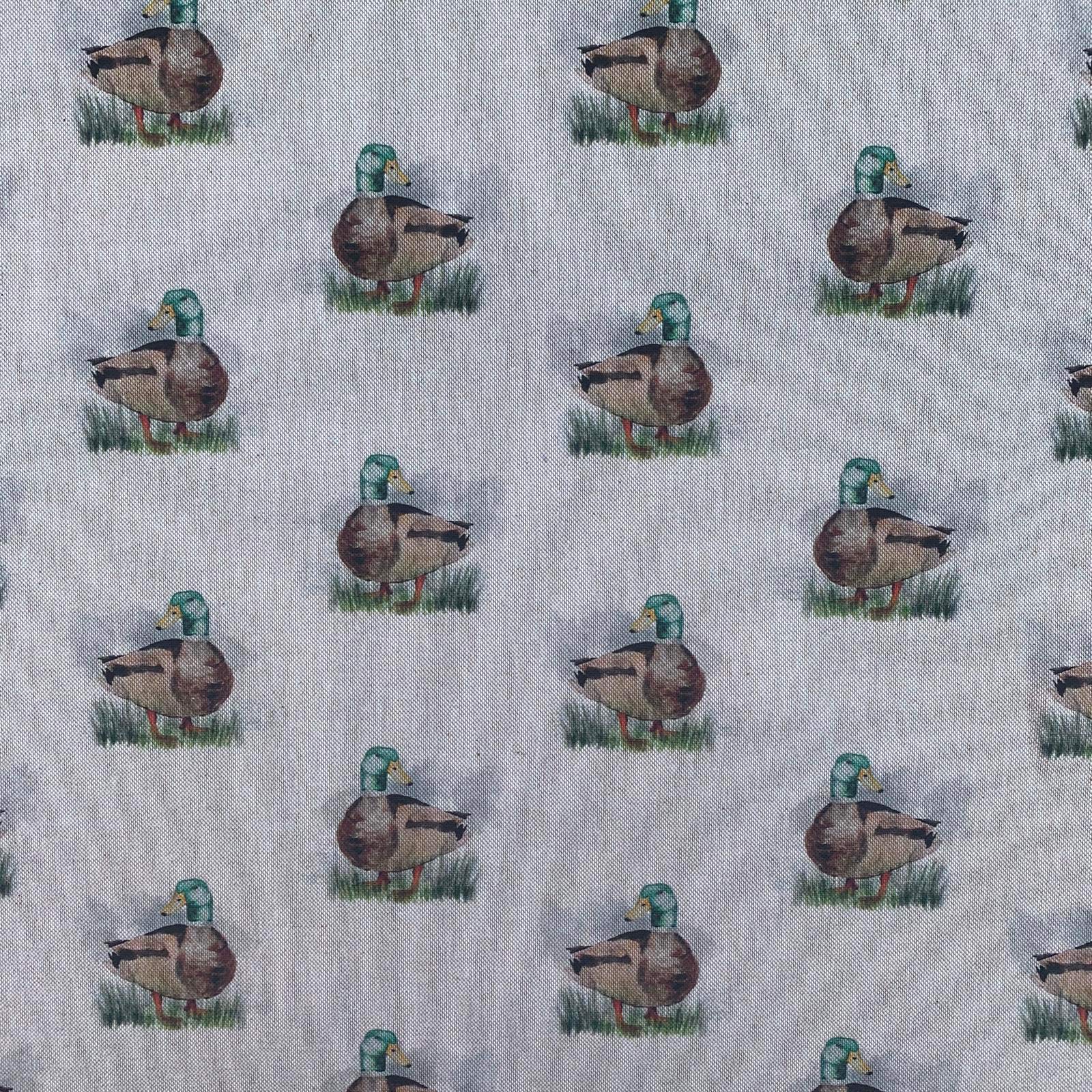 Mallard Ducks Watercolour Woodlands Digital Print Design Cotton Rich Linen Look Fabric for Curtains Blinds Craft Quilting Patchwork & Upholstery | 55" - 140cm Wide | Sold by The Half Metre