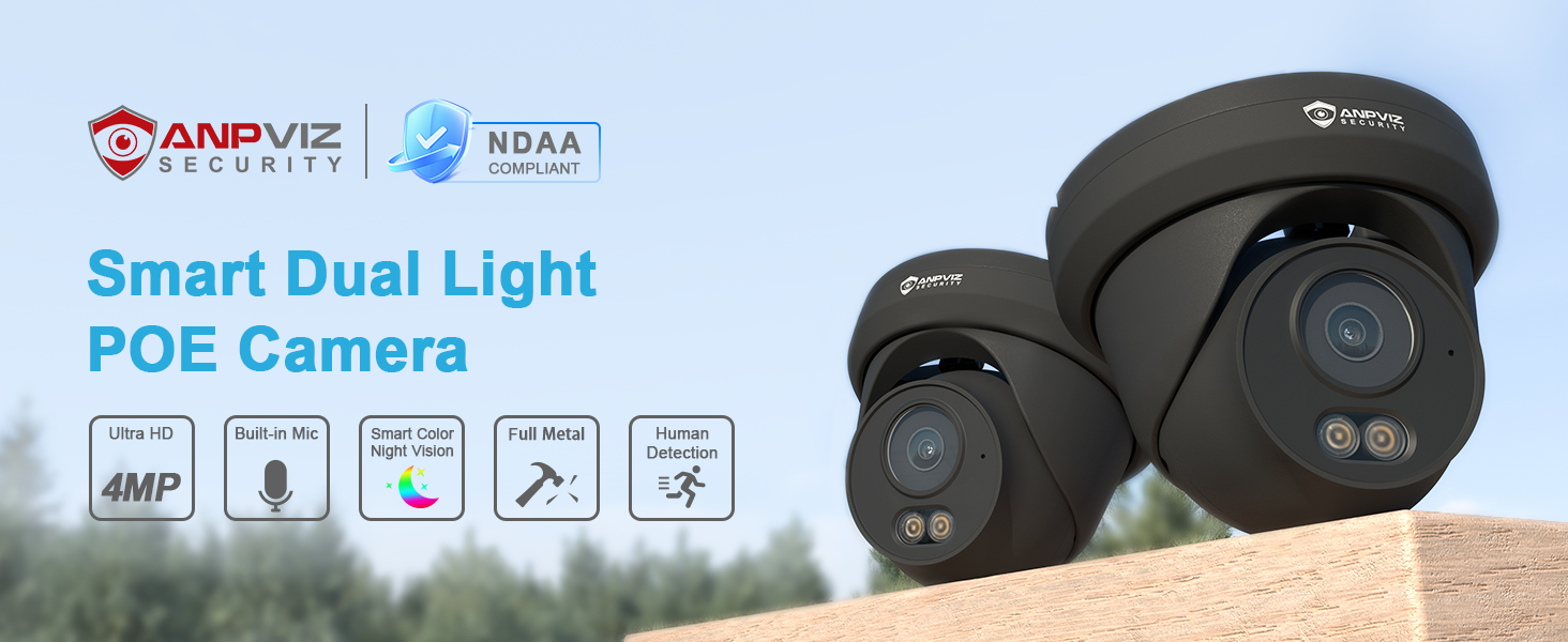 Amazon.com : Anpviz 4MP PoE Camera Black, Turret Security IP