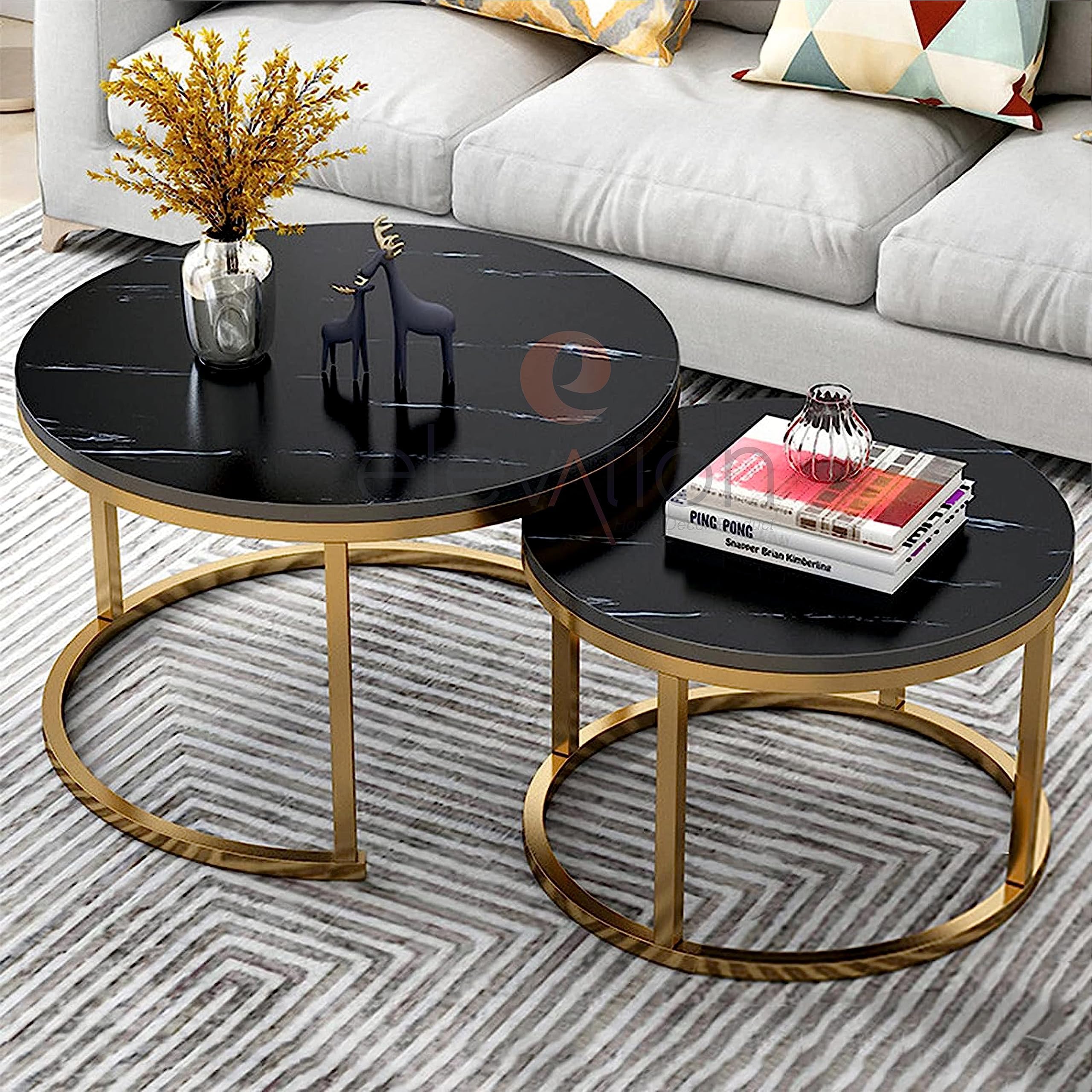 Total Crafts Square Modern Coffee Table for Living Room Center Tea ...