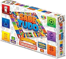 GGB Plast Jogo de Tabuleiro Sabe Tudo Perguntas 2 a 6 Jogadores 7 Anos ou Mais