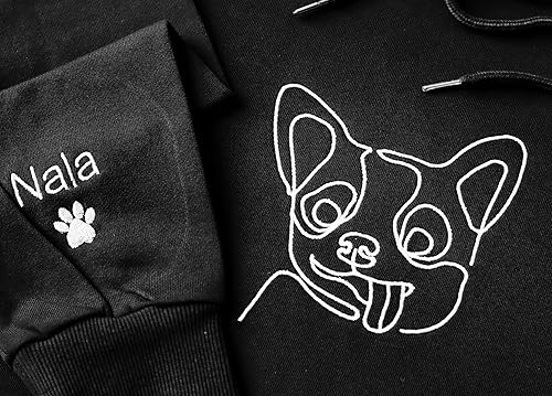 Miniatura 4 de Nazenti Sudadera con capucha bordada para perro, sudadera personalizada de una línea para mascotas, suéter de mamá de perro, regalos personalizados