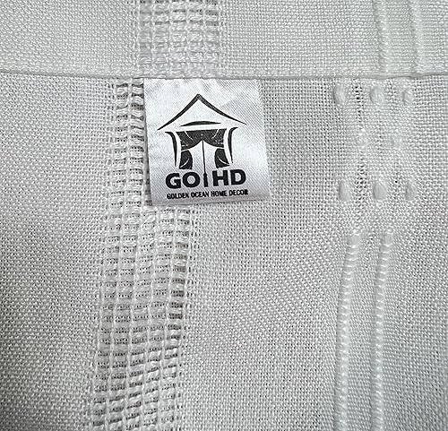 Miniatura 4 de GOHD - Cortinas de cocina con borlas, estilo bohemio, jacquard, con borlas, para baño, 3 tamaños, 100% poliéster (45 pulgadas, marfil)