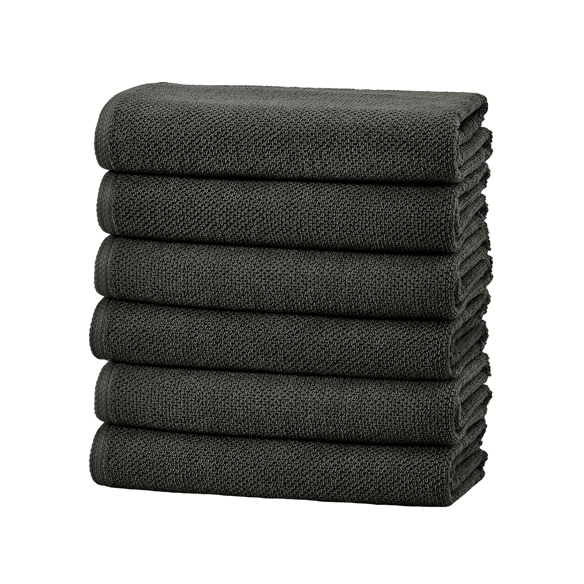 Great Bay Home 100% Cotton 6 Pack 26x16 Hand Towel Set - Absorbent, Quick-Drying, Durable Towels for Bathroom Decor - Low-Twist, Two-Ply Fibers (