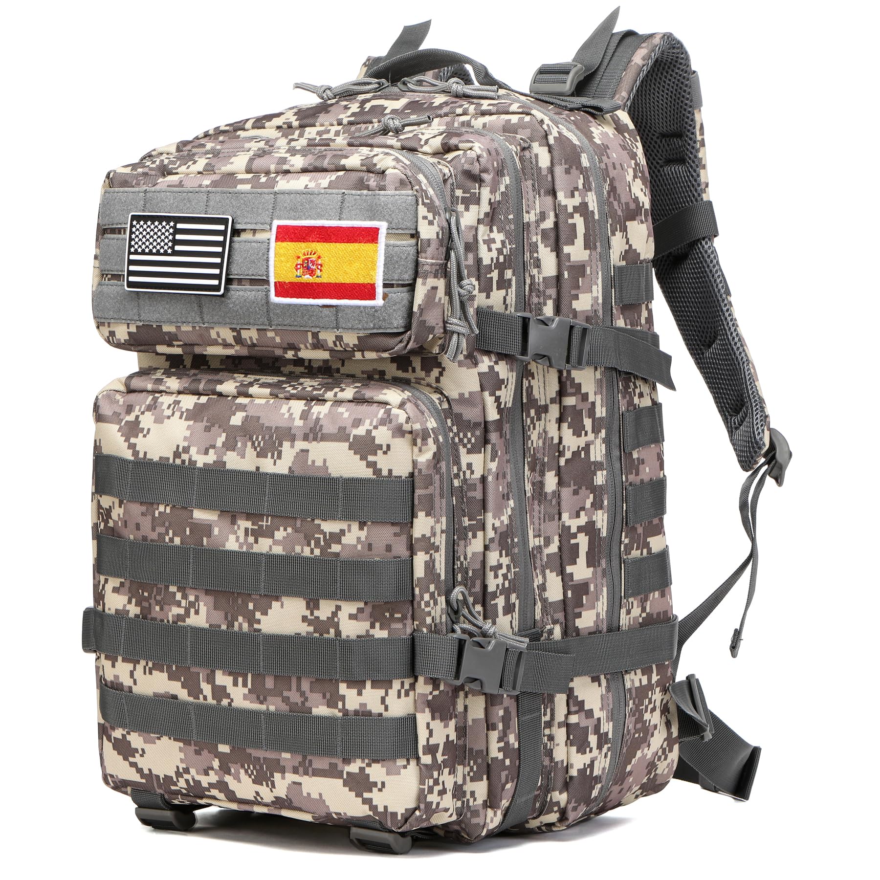 Sac à dos de pêche de 50 litres imperméable en nylon durable, sac à dos de sport tactique militaire en plein air Sac à dos de randonnée décontracté