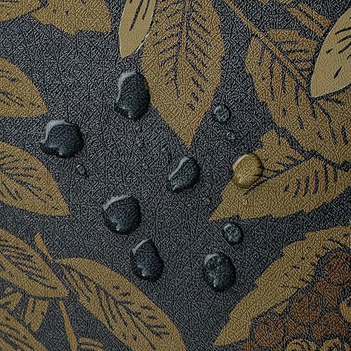 Miniatura 6 de Papel tapiz vintage bohemio para despegar y pegar, papel tapiz de hojas de papel de contacto marrónbeigenaranja, papel tapiz retro de 16.1 x 196.8