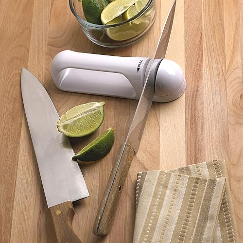 Miniatura 6 de Fox Run Afilador de cuchillos de dos etapas, 2.25 x 7.5 x 1.5 pulgadas, color blanco