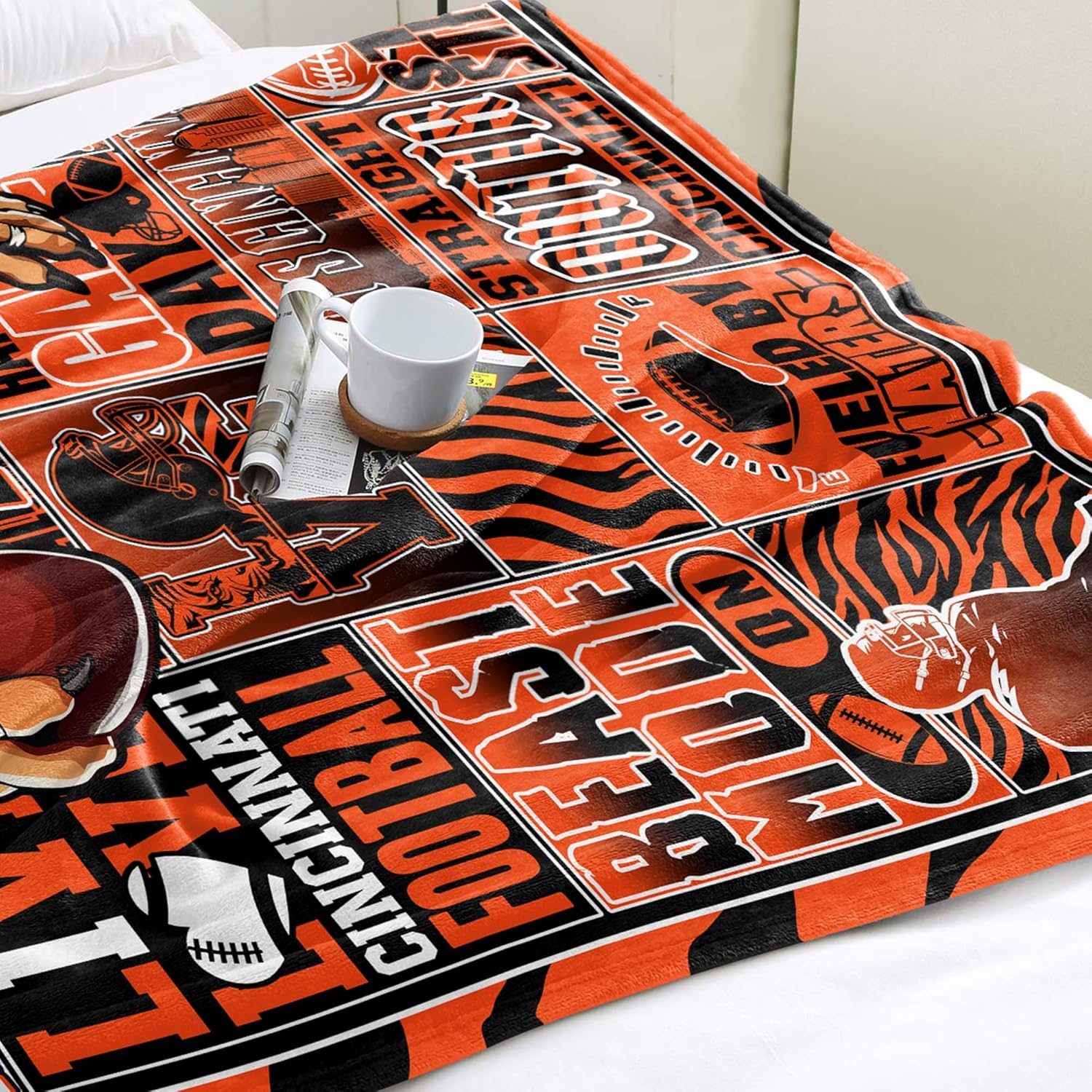 Blanket for Cincinnati, Football Gifts for Cincinnati, Gifts for Men Women, Throw Blanket for Couch, Gear for Men, 80"x60"