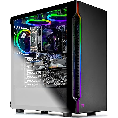 Skytech Shadow 3.0 Gaming PC Desktop - Intel Core-i7 9700KF 3.6GHz, RTX 3060 12GB, 16GB DDR4 2666, 1TB SSD, AC WiFi, Win 10 Home, Black