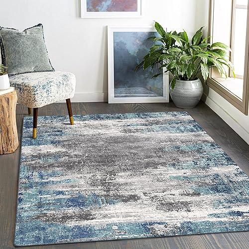 Miniatura 3 de Alfombras de área para dormitorio, sala de estar, lavables a máquina, suaves, grandes, modernas, abstractas, para comedor, alfombra antideslizante